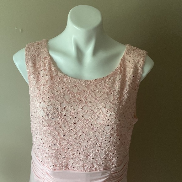 Connected Apparel Women’s Soft Pink Sleeveless Sequin Formal Maxi Dress Size 16 - Picture 2 of 7